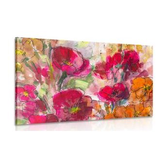 OBRAZ MALOVANÉ KVĚTINOVÉ ZÁTIŠÍ - OBRAZY KVĚTŮ - OBRAZY