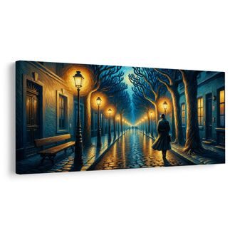 OBRAZ VEČERNÍ PROCHÁZKA MĚSTEM - OBRAZY MĚSTA - OBRAZY