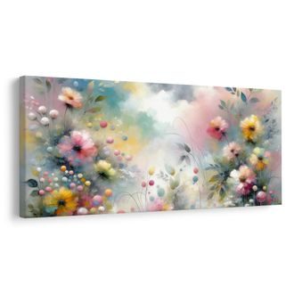 OBRAZ ROMANTICKÉ PASTELOVÉ KVĚTY - OBRAZY POLE A LOUKY - OBRAZY