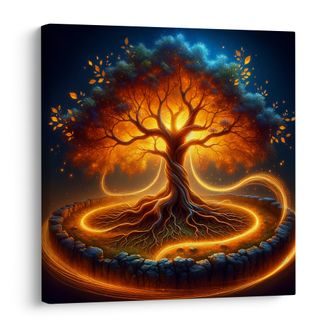 OBRAZ STROM ŽIVOTA V OHNIVÉM KRUHU - OBRAZY STROMY ŽIVOTA - OBRAZY