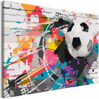 Obraz maľovanie podľa čísiel pre futbalistu - Colourful Ball