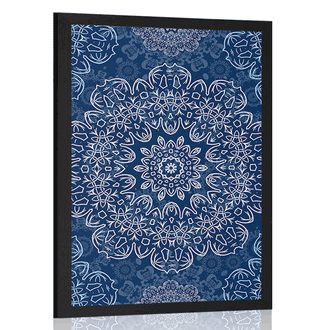 POSTER BLAUES MANDALA MIT ABSTRAKTEM MUSTER - FENG SHUI - POSTER