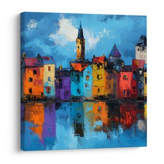 KÉP ÉLÉNK VÁROSI TÜKRÖZŐDÉSEK - SZÍNES HÁZAK - KÉPEK