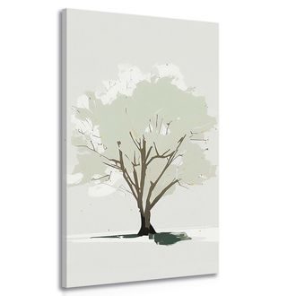 WANDBILD BAUM IM MINIMALISTISCHEN AMBIENTE - BILDER BÄUME UND LAUB - BILDER