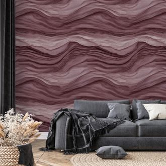 TAPETA VLNITÉ HNĚDÉ TEXTURY - VZOROVANÉ TAPETY - TAPETY