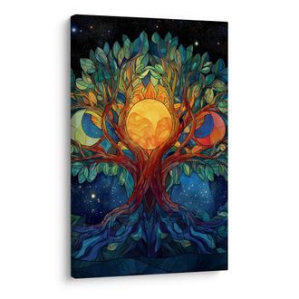 OBRAZ MYSTICKÝ STROM ŽIVOTA S MĚSÍCEM - OBRAZY STROMY ŽIVOTA - OBRAZY