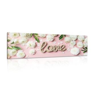 OBRAZ S NÁPISEM LOVE V ROMANTICKÉM PROVEDENÍ - OBRAZY S CITÁTY A NÁPISY - OBRAZY