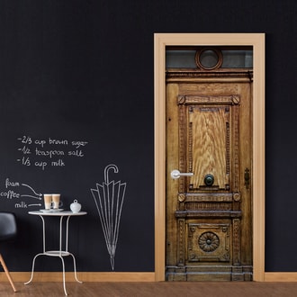 Photo wallpaper with medieval mysterious entrance door