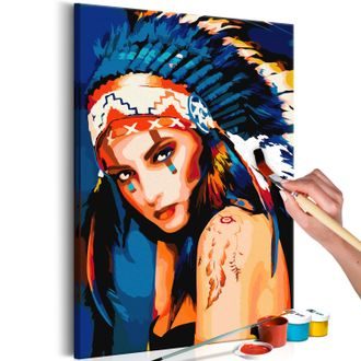 Obraz maľovanie podľa čísiel nádherná indiánka - Native American Girl