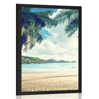 POSTER SONNENUNTERGANG AUF DER SEYCHELLEN-INSEL - NATUR - POSTER