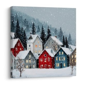 VÁNOČNÍ OBRAZ ZIMNÍ POHÁDKA V HORÁCH - VÁNOČNÍ A ZIMNÍ OBRAZY - OBRAZY