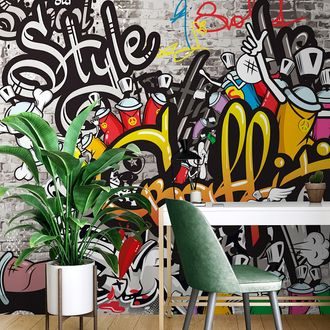 TAPET AUTOADEZIV GRAFFITI COLORATE - TAPETE AUTOADEZIVE - TAPETURI