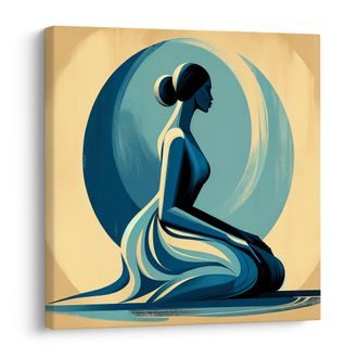 OBRAZ KLIDNÁ SILUETA PŘED MĚSÍCEM - OBRAZY ŽENY - OBRAZY