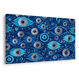 TABLEAU SUR TOILE – YEUX BLEUS MYSTÉRIEUX - TABLEAUX PAR THÈME - TABLEAUX