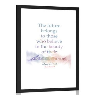 POSTER CON PASSEPARTOUT E FRASE MOTIVAZIONALE - ELEANOR ROOSEVELT - MOTIVI DALLA NOSTRA OFFICINA - POSTER