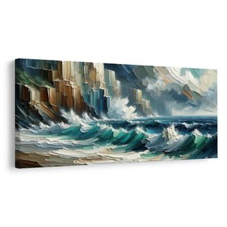 OBRAZ DIVOKÝCH VLN - OBRAZY MOŘE A PLÁŽ - OBRAZY