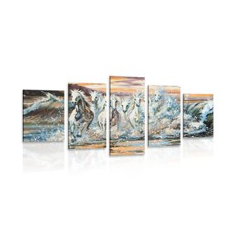 ΕΙΚΌΝΑ 5 ΤΜΗΜΆΤΩΝ ΆΛΟΓΑ ΠΟΥ ΣΧΗΜΑΤΊΖΟΝΤΑΙ ΑΠΌ ΝΕΡΌ - ΠΊΝΑΚΕΣ ΖΏΩΝ - ΠΊΝΑΚΕΣ