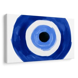 TABLEAU SUR TOILE – ŒIL BLEU DANS DES CERCLES - TABLEAUX PAR THÈME - TABLEAUX