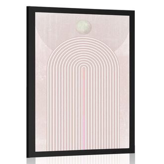 PLAKÁT MODERNÍ RŮŽOVÁ DUHA MID-CENTURY - MOTIVY Z NAŠÍ DÍLNY - PLAKÁTY