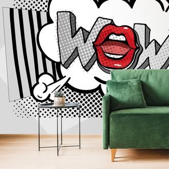 SAMOLEPÍCÍ TAPETA STYLOVÝ ŠEDÝ POP ART - WOW! - SAMOLEPÍCÍ TAPETY - TAPETY