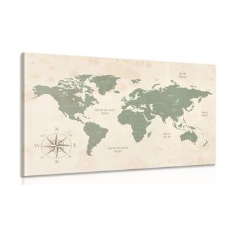 CANVAS PRINT DECENT MAP OF THE WORLD - PICTURES OF MAPS - PICTURES