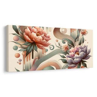 WANDBILD ROSA UND LILA BLUMEN - BILDER BLUMEN - BILDER