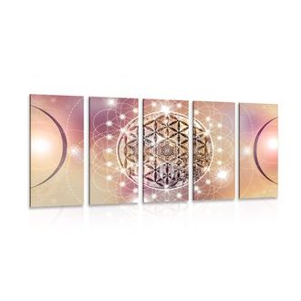 5-DÍLNÝ OBRAZ OKOUZLUJÍCÍ MANDALA - OBRAZY FENG SHUI - OBRAZY