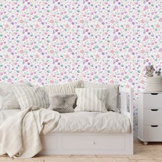 SAMOLEPÍCÍ FOTOTAPETA JEMNÉ PASTELOVÉ KVÍTKY - VZOROVANÉ TAPETY - TAPETY