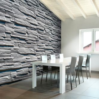 Photo wallpaper Gray stone wall