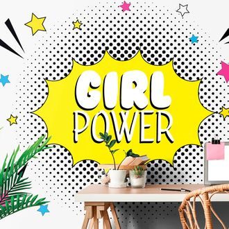 TAPET CU INSCRIPȚIE POP ART - GIRL POWER - TAPETE POP ART - TAPETURI