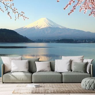 SELF ADHESIVE WALL MURAL LAKE VIEW OF MOUNT FUJI - SELF-ADHESIVE WALLPAPERS - WALLPAPERS