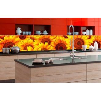 SELF ADHESIVE PHOTO WALLPAPER FOR KITCHEN SUNFLOWERS - WALLPAPERS