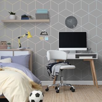 TAPETA BAREVNÉ ŠEDÉ KOSTKY - VZOROVANÉ TAPETY - TAPETY