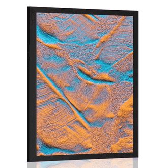 Poster Textur der Blätter auf einem Sandstrand