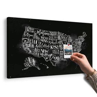 OBRAZ NA KORKU NAUČNÁ MAPA USA S JEDNOTLIVÝMI STÁTY - OBRAZY NA KORKU - OBRAZY