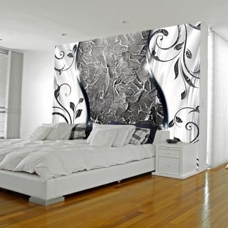 Self adhesive wallpaper silver duet