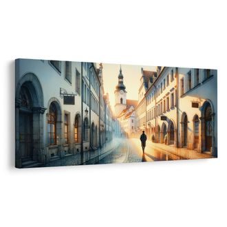 OBRAZ ULIČKA PŘI SVÍTÁNÍ - OBRAZY MĚSTA - OBRAZY