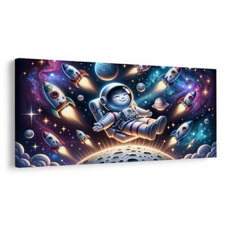 WANDBILD ABENTEUER DES KLEINEN PILOTEN - KINDERBILDER WELTRAUM - BILDER