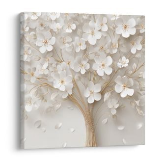 OBRAZ BÍLÁ HARMONIE STROMU ŽIVOTA - OBRAZY STROM ŽIVOTA - OBRAZY