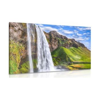 CANVAS PRINT WATERFALL SELJALANDSFOSS - PICTURES WATERFALL - PICTURES