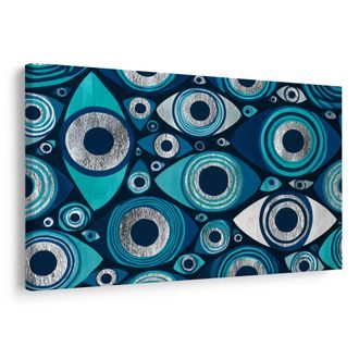 TABLEAU SUR TOILE – YEUX TURQUOISE ABSTRAITS - TABLEAUX PAR THÈME - TABLEAUX