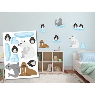 ADESIVI MURALI DECORATIVI ANIMALI DELL'INVERNO - PER BAMBINI - ADESIVI