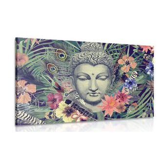 OBRAZ BUDHA NA EXOTICKÉM POZADÍ - OBRAZY FENG SHUI - OBRAZY