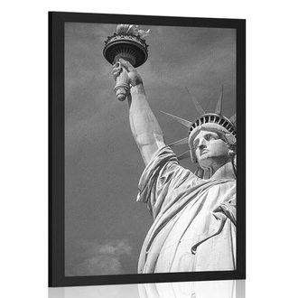 AFFICHE STATUE DE LA LIBERTÉ EN NOIR ET BLANC - NOIR ET BLANC - AFFICHES