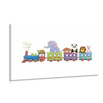 QUADRO TRENO CON ANIMALI - QUADRI PER BAMBINI - QUADRI