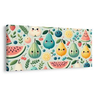 OBRAZ ŠŤAVNATÉ OVOCE S ÚSMĚVEM - DĚTSKÉ OBRAZY - OBRAZY