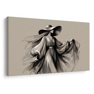 OBRAZ ŽENA V ŠATECH A KLOBOUKU - OBRAZY ŽENY - OBRAZY