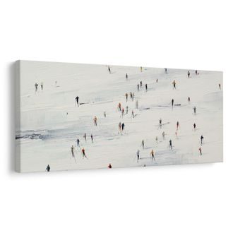 OBRAZ LYŽAŘI V ZIMNÍ KRAJINĚ - VÁNOČNÍ A ZIMNÍ OBRAZY - PICTURES