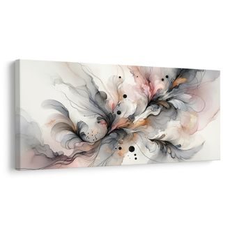 TABLEAU SUR TOILE – LIGNES FLORALES DANS LA BRUME - IMAGES FORMES ABSTRAITES - TABLEAUX