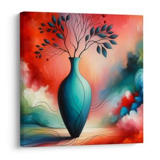 OBRAZ ZÁŘIVÁ VÁZA V ABSTRAKCI - OBRAZY STROMY ŽIVOTA - OBRAZY